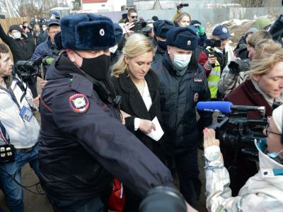 Задержание Анастасии Васильевой. Фото: Денис Каминев / Дождь