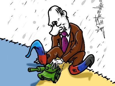 Путин потребовал от Украины отдать ему Украину... Карикатура А.Петренко: www.patreon.com/PetrenkoAndryi