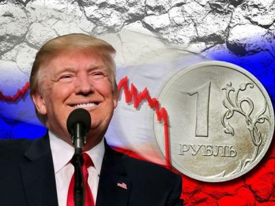 Трамп и рубль. Коллаж: economics-prorok.com